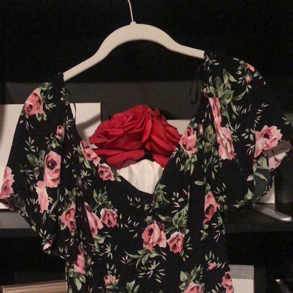 Topshop rose dress with slits